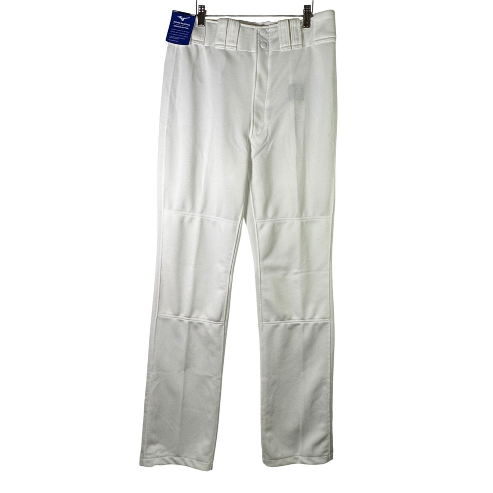 Mizuno Baseball Pants Hemmed Bottom White Large Double Knit Performance 350386